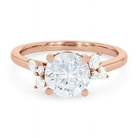 2.20 Ct Round Cut (D/VVS1) Moissanite Fine Ring for Wedding and Anniversary Solid 14K Rose Gold Size 11.5 by Diamond-Capitals