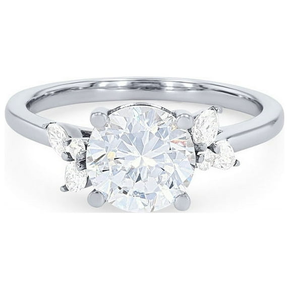 2.20 Ct Round Cut Moissanite (D/VVS1) Latest Engagement Ring for Ladies Solid 14K White Gold Size 3.5 by Diamond-Capitals