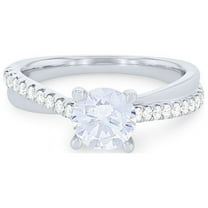 2.20 Ct Round Cut Moissanite Diamond Classic Engagement Ring for Women for her Solid 14K White Gold Size 7 by Diamond-Capitals (D/VVS1)