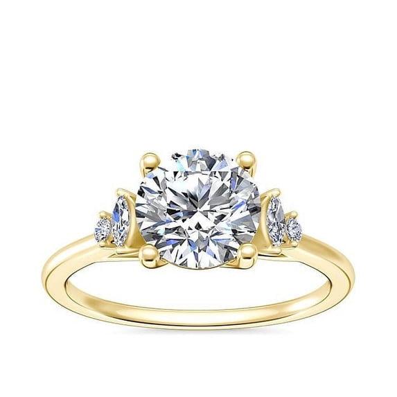 2.20 Ct Round Cut Moissanite Wonderful Solitaire Engagement Ring for Women Solid 18K Yellow Gold Size 5 by Diamond-Capitals