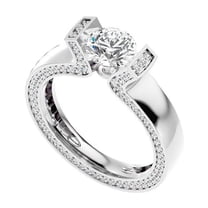 2.20 Ct Round Cut with Accents Moissanite Diamond (D/VVS1) New Engagement Ring in 14K White Gold Size 7 by Diamond-Capitals