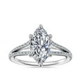 thumbnail image 1 of 2.20 Ct Wonderful Marquise Cut (D/VVS1) Moissanite Diamond Bridal Ring for her Solid 18K White Gold Size 10 by Diamond-Capitals, 1 of 8