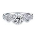 thumbnail image 1 of 2.20 Cts Round Cut Moissanite Ring, Halo Set Round Moissanite Wedding Ring Round Engagement Ring Round Cut Ring Round Promise Ring, 1 of 4