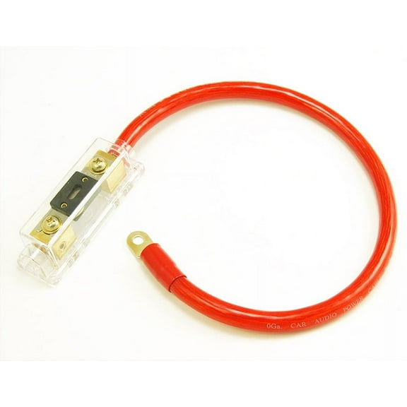 2 200 AMP ANL Gold Terminal Fuse Holder Battery Installation Kit 0 Gauge 1 Feet OFC Red