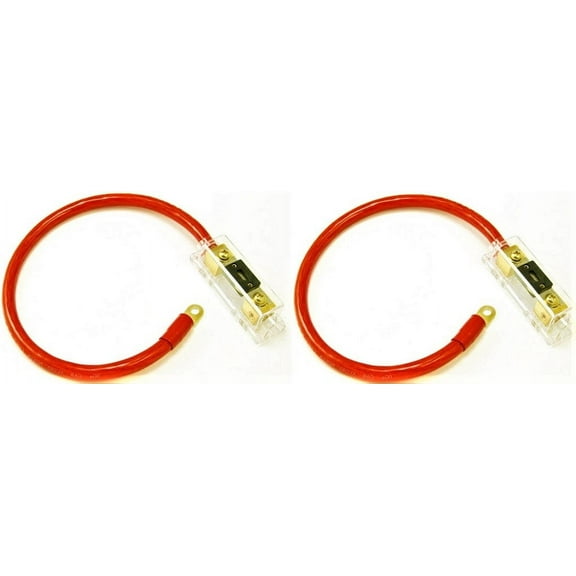 2 200 AMP ANL Gold Terminal Fuse Holder Battery Installation Kit 0 Gauge 1 Foot Red