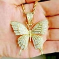 thumbnail image 1 of 2.20Ct Lab Created Diamond Butterfly Pendant 14K Yellow Gold Plated Free Chain, 1 of 2