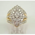 thumbnail image 1 of 2.20Ct Round Moissanite Cluster Engagement Bridal Ring In 14k Yellow Gold Plated, 1 of 3