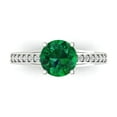 thumbnail image 1 of Solitaire with Accents Engagement Ring for Women - 2.21ct Simulated Emerald in 14K White Gold Promise Ring, 1 of 8