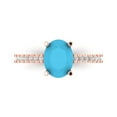 thumbnail image 1 of Solitaire with Accents Engagement Ring for Women - 2.21ct Simulated Turquoise in 14K Rose Gold Promise Ring, 1 of 7