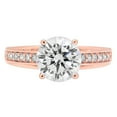 thumbnail image 1 of 2.21 ct Brilliant Round Cut Genuine Cultured Diamond SI1-SI2 G-H 14K Rose Gold Promise Wedding Statement Engagement Designer Ring size 4.5, 1 of 6