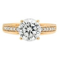 thumbnail image 1 of 2.21 ct Brilliant Round Cut Genuine Cultured Diamond SI1-SI2 I-J 18K Yellow Gold Promise Wedding Statement Engagement Designer Ring size 11, 1 of 6