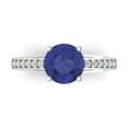 thumbnail image 1 of Solitaire with Accents Engagement Ring for Women - 2.21ct Simulated Tanzanite in 14K White Gold Promise Ring, 1 of 8