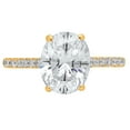 thumbnail image 1 of 2.21 ct Oval Cut Genuine Cultured Diamond SI1-SI2 G-H 18K Yellow Gold Promise Wedding Statement Engagement Designer Ring W/ Crystal side stones size 8.5, 1 of 7
