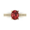 thumbnail image 1 of 2.21 ct Oval Cut Natural Garnet Solitaire with Accents Engagement Ring for Women in 18K Yellow Gold, 1 of 5