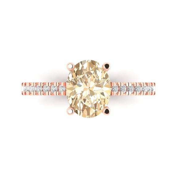 Clara Pucci 14K Rose Gold 2.21ct Morganite Solitaire with Accents Ring