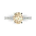 thumbnail image 1 of Clara Pucci 14K White Gold 2.21ct Morganite Solitaire with Accents Ring, 1 of 7