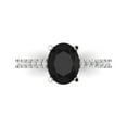 thumbnail image 1 of Clara Pucci 14K White Gold Solid Gold Onyx Solitaire with Accents Anniversary Ring for Women - 2.21 cttw Oval Cut, 1 of 7