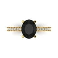 thumbnail image 1 of 2.21 ct Oval Cut Natural Onyx Solitaire with Simulated Diamond Accents 14K Yellow Gold Womens Engagement Ring, 1 of 5