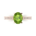 thumbnail image 1 of 2.21 ct Oval Cut Natural Peridot Solitaire with Simulated Diamond Accents 18K Rose Gold Womens Engagement Ring, 1 of 5