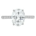thumbnail image 1 of 2.21 ct Oval Cut Real Genuine Natural Diamond VS1-VS2 I-J 18K White Gold Promise Wedding Statement Engagement Designer Ring W/ Crystal side stones size 5.5, 1 of 7