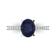 thumbnail image 1 of 2.21 ct Oval Cut Simulated Blue Sapphire Solitaire with Accents Engagement Ring for Women in 18K White Gold, 1 of 5