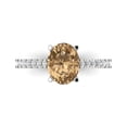 thumbnail image 1 of Clara Pucci 14K White Gold Solid Gold Champagne Solitaire with Accents Anniversary Ring for Women - 2.21 cttw Oval Cut, 1 of 7