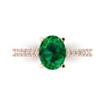 thumbnail image 1 of Clara Pucci 14K Rose Gold Solid Gold Emerald Solitaire with Accents Anniversary Ring for Women - 2.21 cttw Oval Cut, 1 of 7