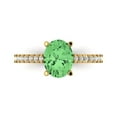 thumbnail image 1 of Clara Pucci 14K Yellow Gold 2.21ct Green Solitaire with Accents Ring, 1 of 7