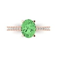 thumbnail image 1 of 2.21 ct Oval Cut Simulated Green Diamond Solitaire with Accents Engagement Ring for Women in 18K Rose Gold, 1 of 5