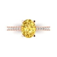 thumbnail image 1 of Clara Pucci 14K Rose Gold 2.21ct Yellow Solitaire with Accents Ring, 1 of 7