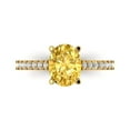 thumbnail image 1 of 2.21 ct Oval Cut Simulated Yellow Diamond Solitaire with Accents Engagement Ring for Women in 18K Yellow Gold, 1 of 5