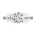 thumbnail image 1 of Clara Pucci 14K White Gold Solid Gold Clear Solitaire with Accents Anniversary Ring for Women - 2.21 cttw Round Cut, 1 of 8