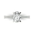 thumbnail image 1 of Solitaire with Accents Engagement Ring for Women - 2.21ct Moissanite in 14K White Gold Promise Ring, 1 of 7