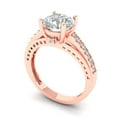thumbnail image 1 of Solitaire with Accents Engagement Ring for Women - 2.21ct Moissanite in 18K Rose Gold Promise Ring, 1 of 7