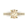 thumbnail image 1 of 2.21 ct Oval Cut Natural Morganite Solitaire with Accents Engagement Ring for Women in 18K Yellow Gold, 1 of 5