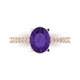 thumbnail image 1 of Solitaire with Accents Engagement Ring for Women - 2.21ct Natural Amethyst in 14K Rose Gold Promise Ring, 1 of 6