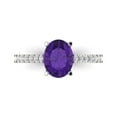 thumbnail image 1 of Solitaire with Accents Engagement Ring for Women - 2.21ct Natural Amethyst in 14K White Gold Promise Ring, 1 of 6