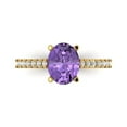 thumbnail image 1 of Solitaire with Accents Engagement Ring for Women - 2.21ct Simulated Alexandrite in 18K Yellow Gold Promise Ring, 1 of 6