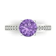 thumbnail image 1 of Solitaire with Accents Engagement Ring for Women - 2.21ct Simulated Alexandrite in 14K White Gold Promise Ring, 1 of 6