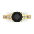 thumbnail image 1 of 2.21ct Round Cut Black Natural Onyx 14k Yellow Gold Engraving Statement Bridal Wedding Designer Ring Size 10.5, 1 of 5