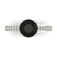 thumbnail image 1 of 2.21ct Round Cut Black Natural Onyx 18k White Gold Engraving Statement Bridal Wedding Designer Ring Size 9, 1 of 5