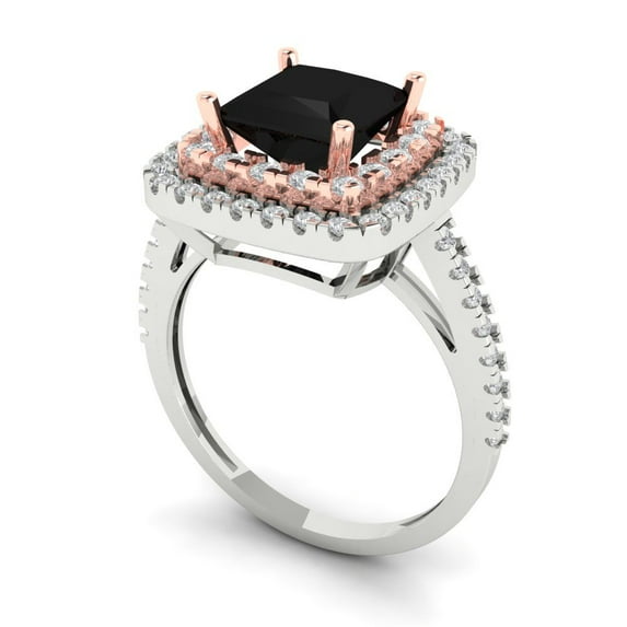 2.21ct Round Cut Black Natural Onyx 18k Yellow Gold Engraving Statement Bridal Wedding Designer Ring Size 3.75