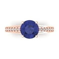 thumbnail image 1 of Clara Pucci 14K Rose Gold 2.21ct Tanzanite Solitaire with Accents Ring, 1 of 8