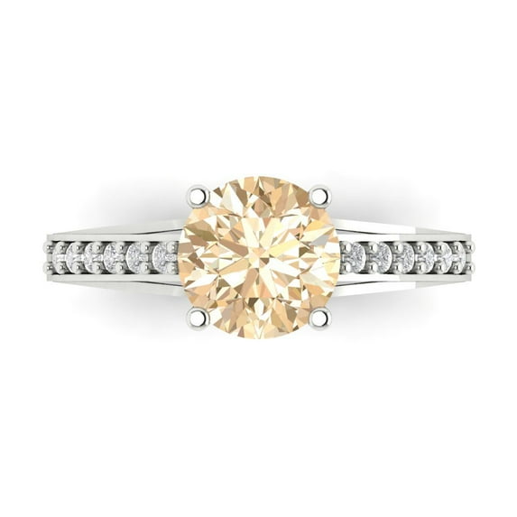 Clara Pucci 14K White Gold 2.21ct Morganite Solitaire with Accents Ring