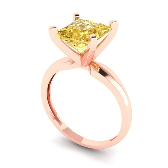 2.21ct Round Cut Clear Moissanite 14k Yellow Gold Engraving Statement Bridal Wedding Designer Ring Size 9.25