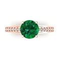 thumbnail image 1 of Clara Pucci 14K Rose Gold 2.21ct Emerald Solitaire with Accents Ring, 1 of 8