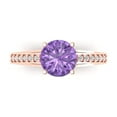 thumbnail image 1 of Clara Pucci 14K Rose Gold 2.21ct Alexandrite Solitaire with Accents Ring, 1 of 8