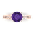 thumbnail image 1 of Clara Pucci 14K Rose Gold 2.21ct Amethyst Solitaire with Accents Ring, 1 of 8