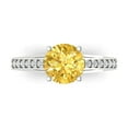 thumbnail image 1 of Clara Pucci 14K White Gold 2.21ct Yellow Solitaire with Accents Ring, 1 of 8