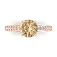 thumbnail image 1 of 2.21ct Round Cut Yellow Moissanite 14k Pink Rose Gold Engraving Statement Bridal Wedding Designer Ring Size 10, 1 of 8